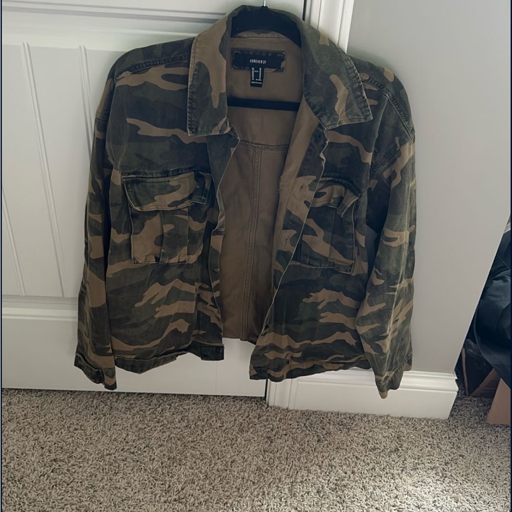Forever 21 Green and Brown Military Field Jacket